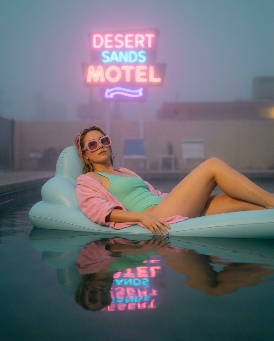 poolside pastel chill photo