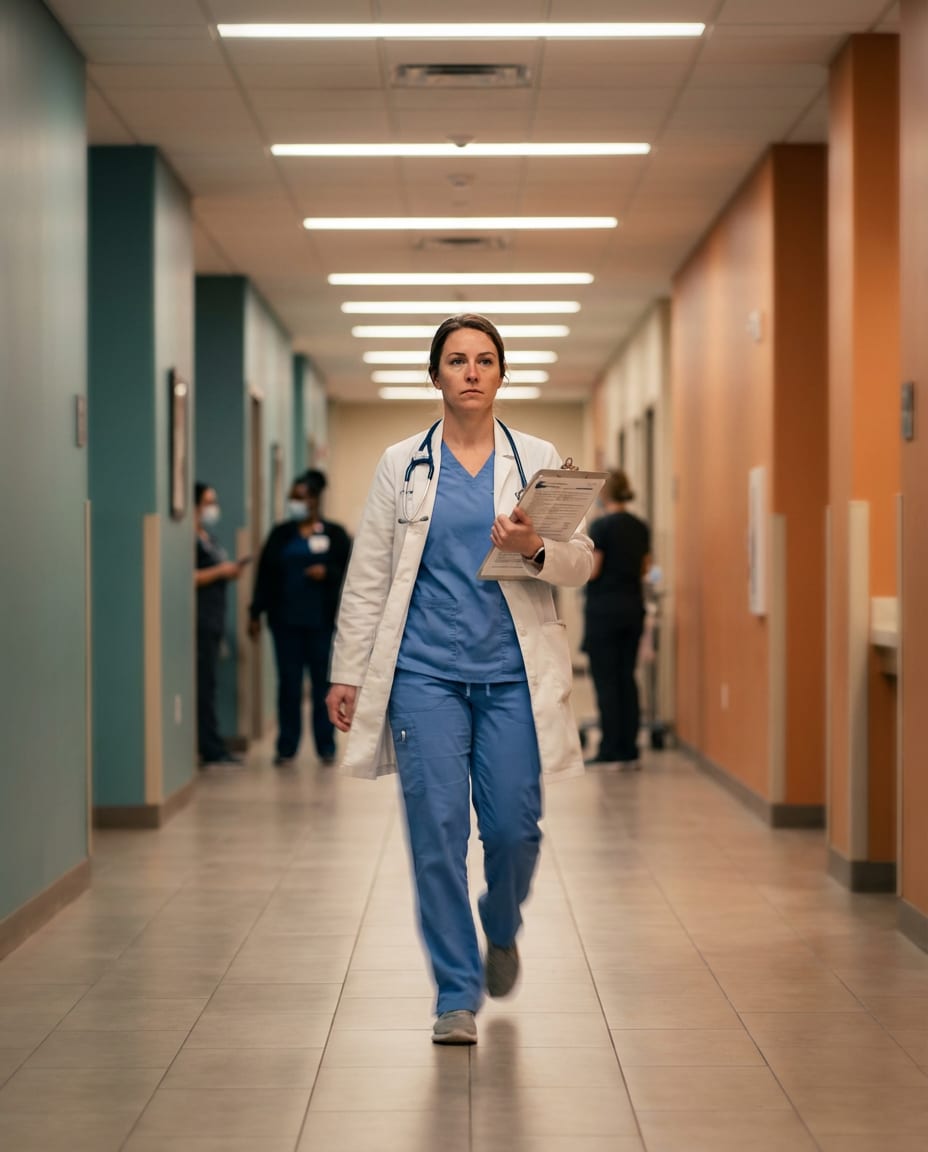 cinematic clinic hallway photo