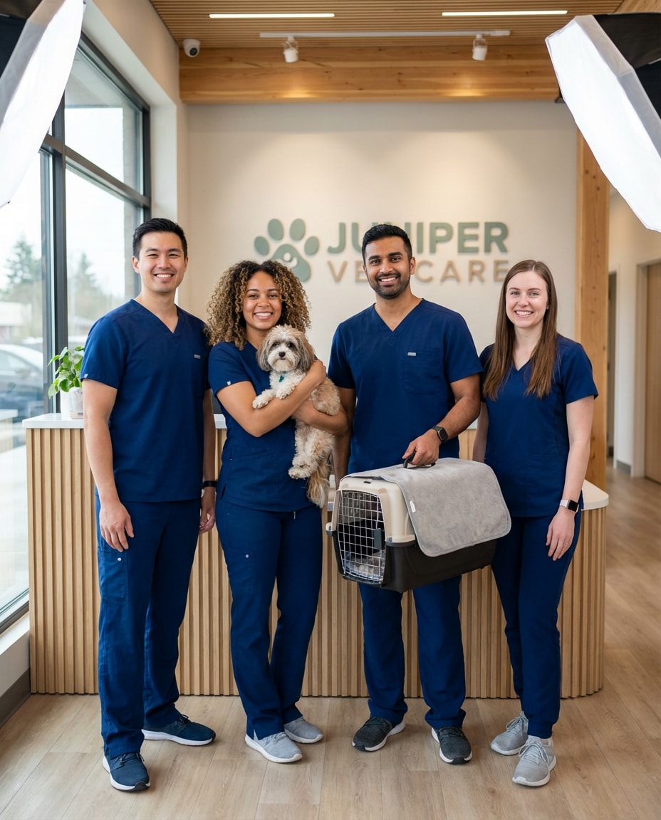 vet team group shot photo