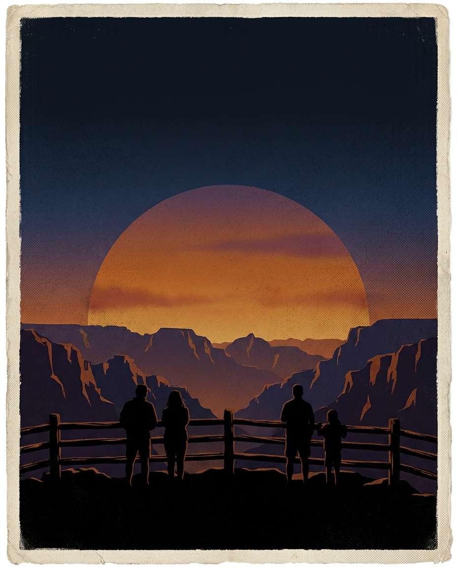 sunset canyon silhouette photo