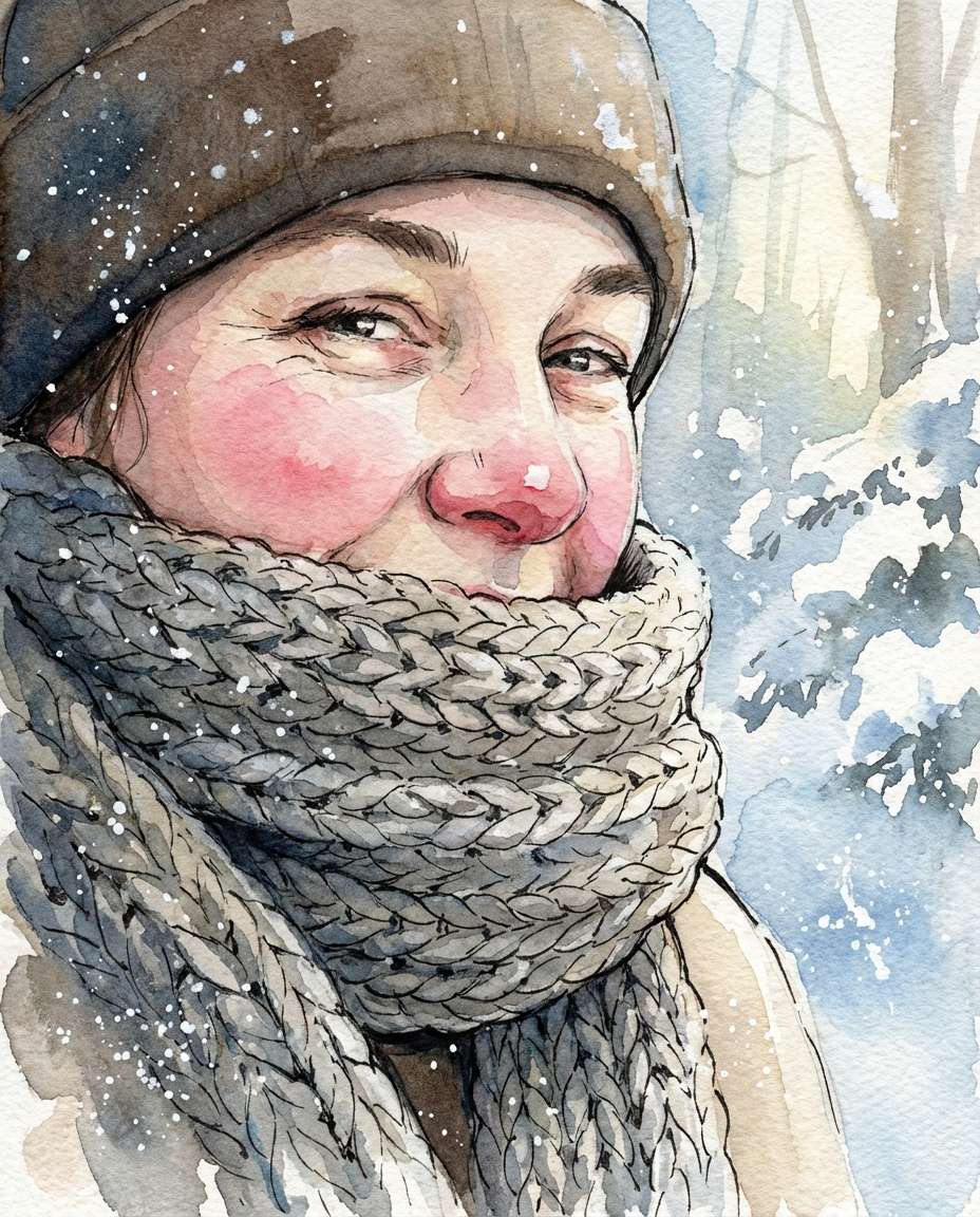 winter scarf portrait photo