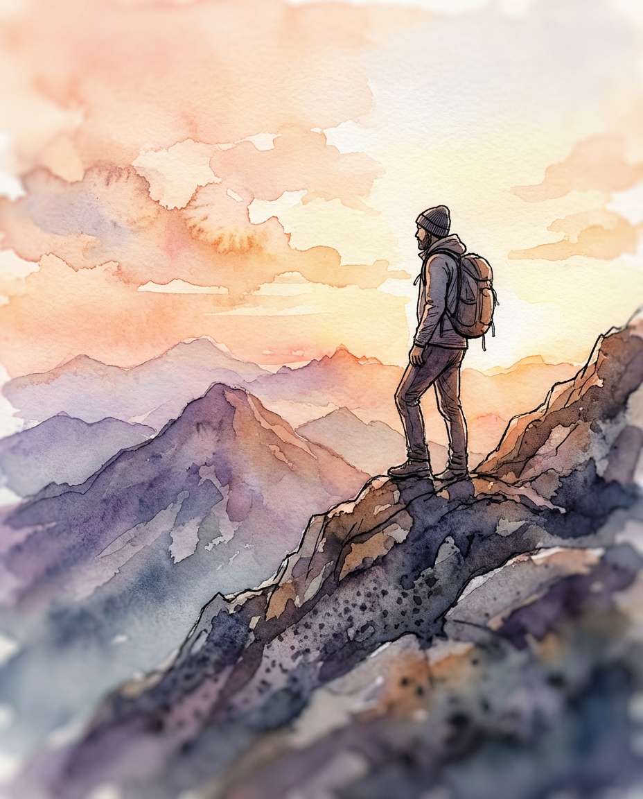 mountain hike calm photo