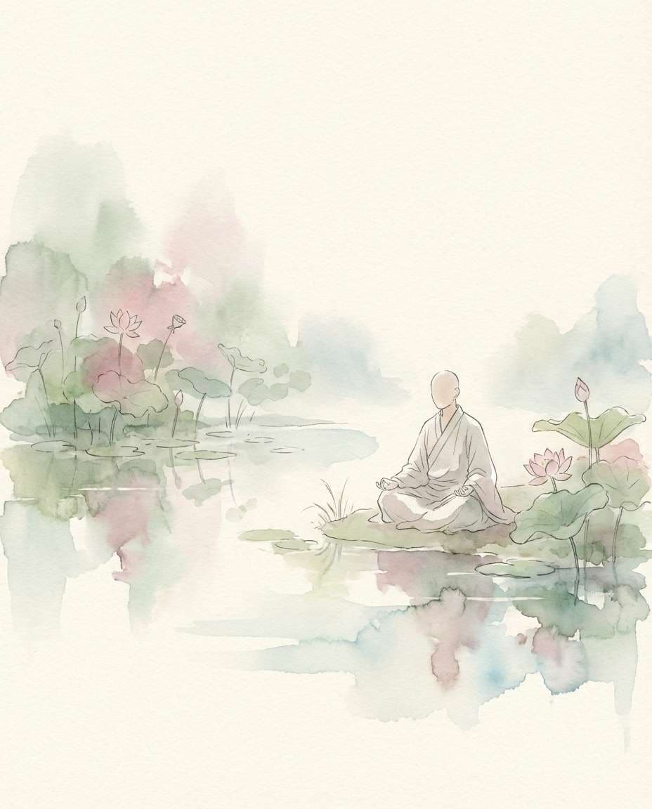 serene lotus meditation photo
