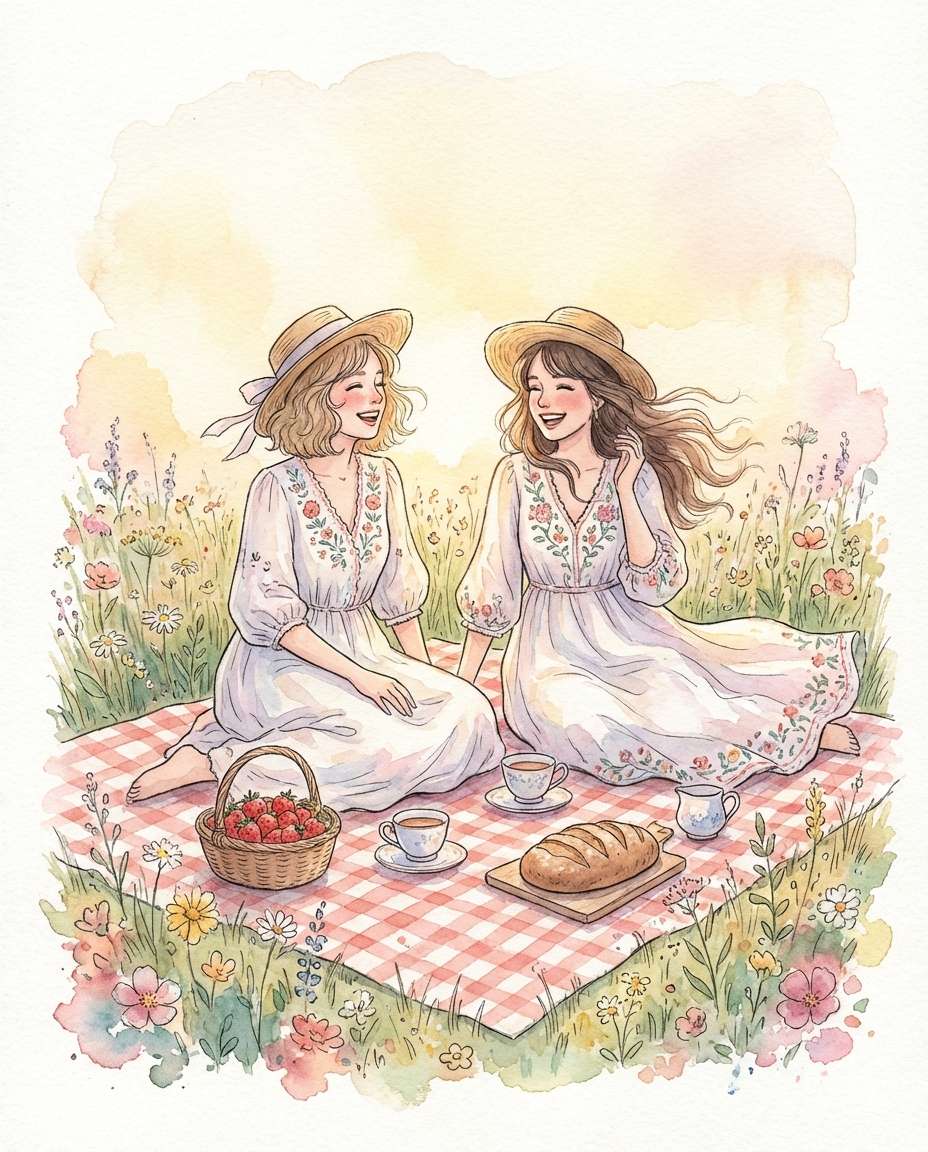 cottagecore picnic photo