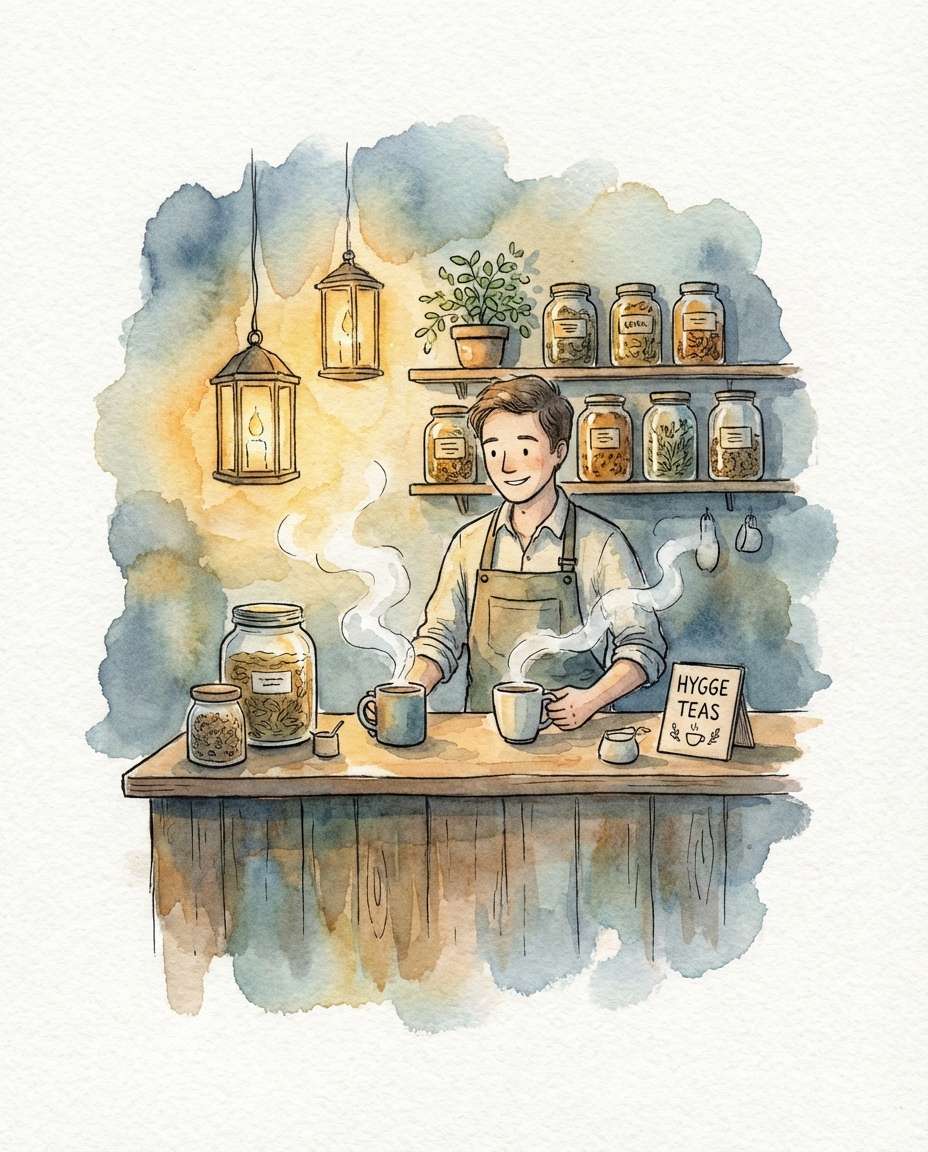 tea shop cozy scene photo