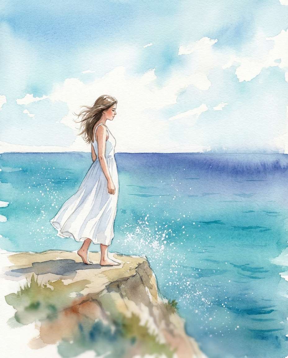 dreamy ocean girl photo