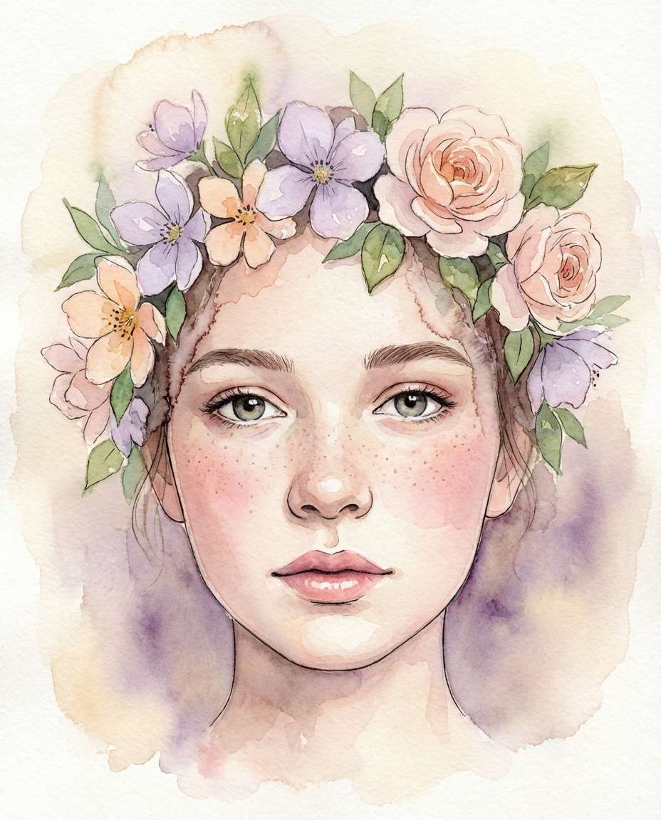 flower crown portrait photo