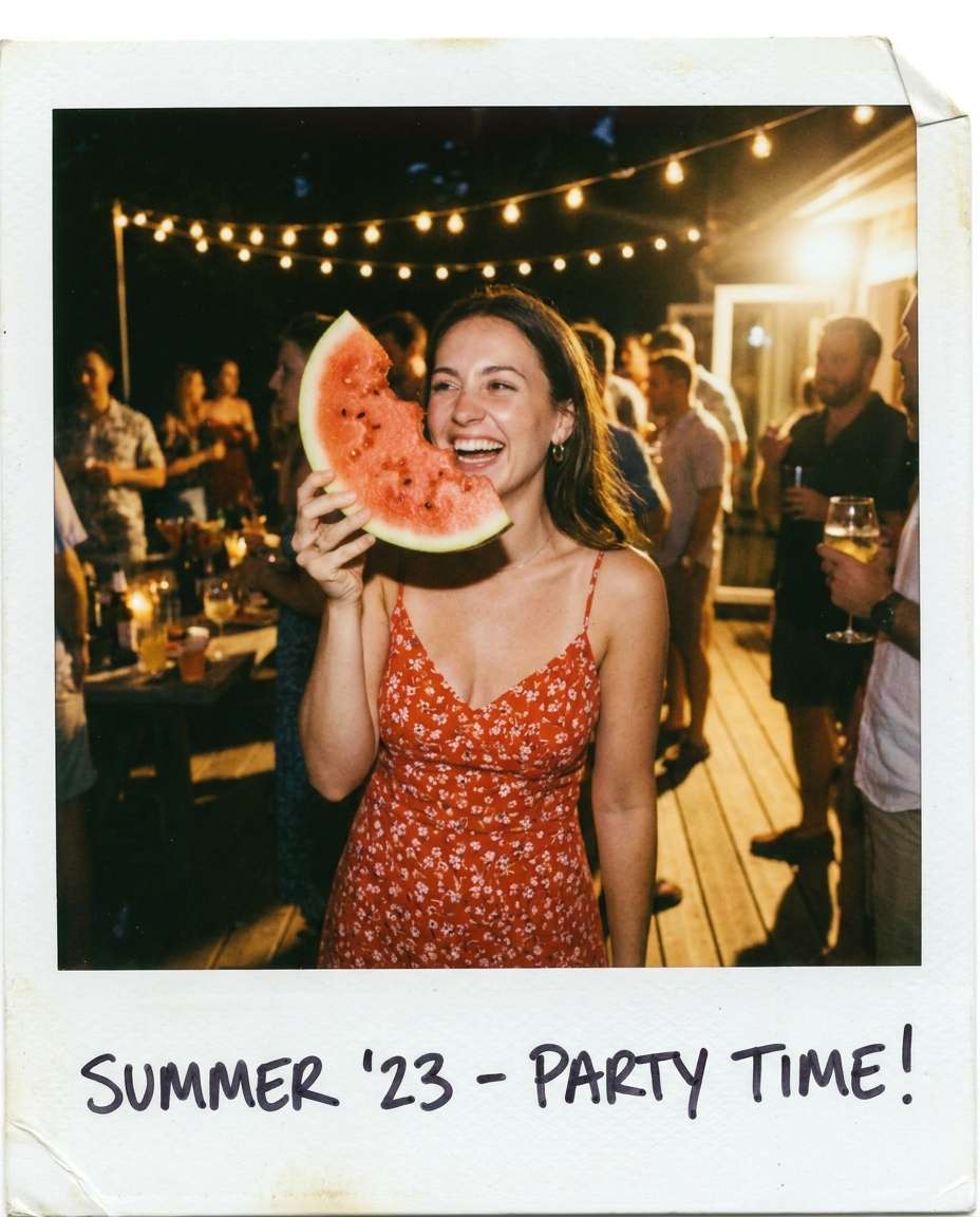 polaroid party frame photo