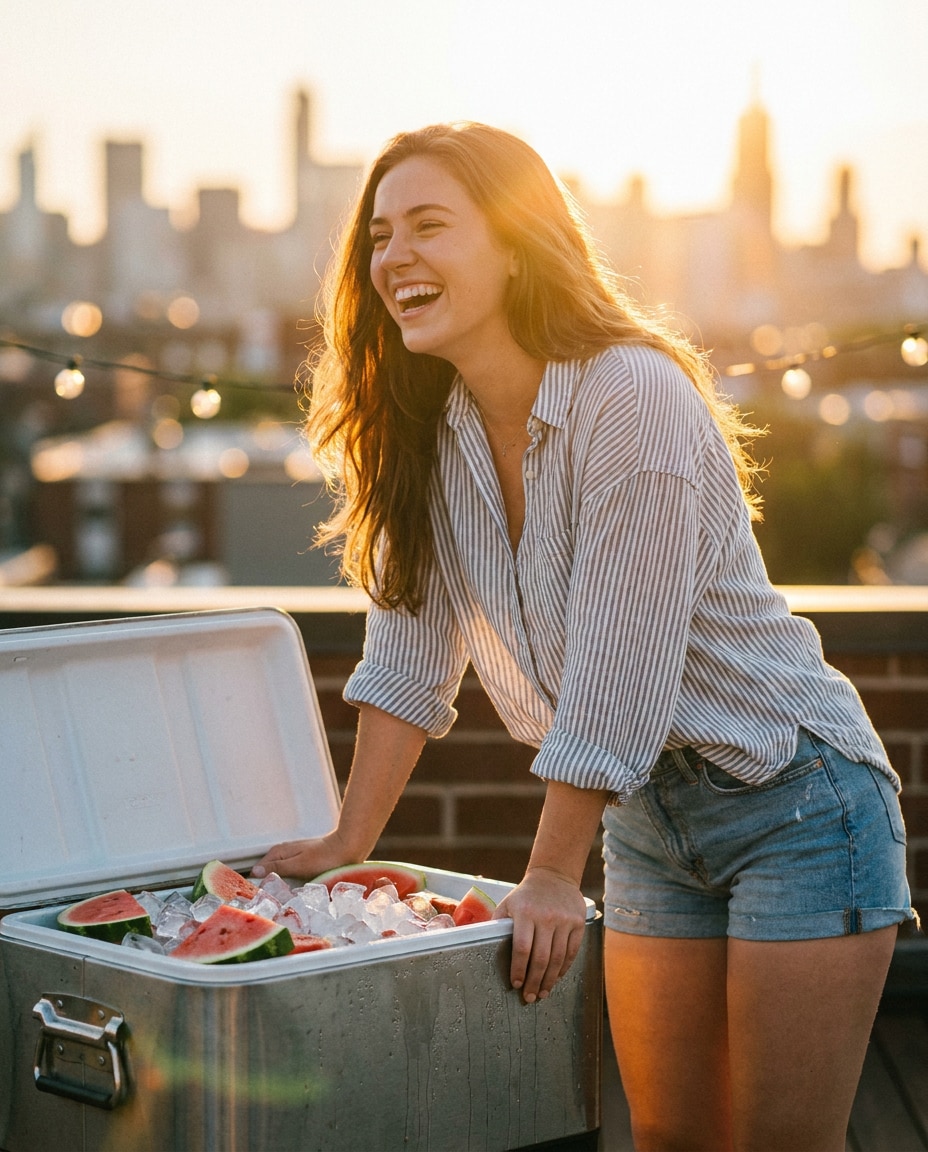 rooftop sunset cooler photo