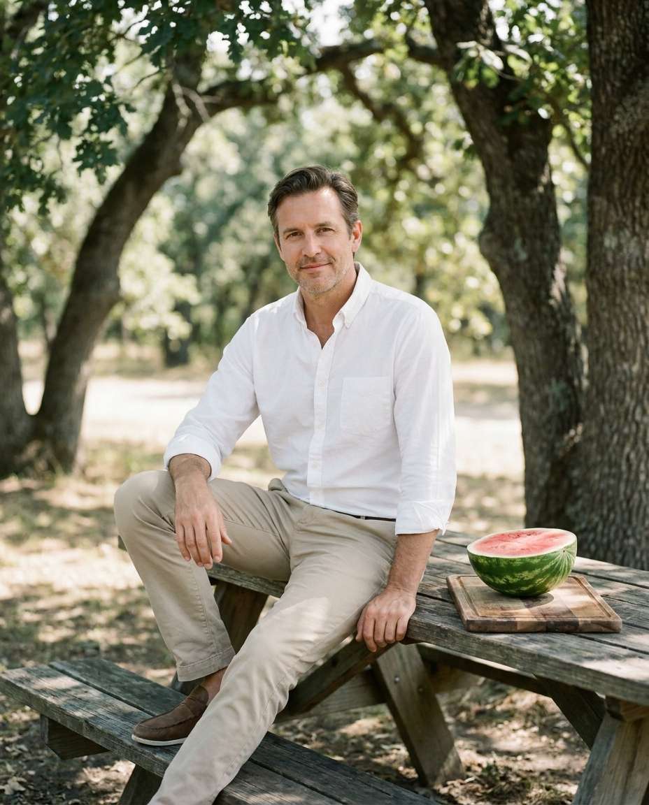 classic menswear picnic photo