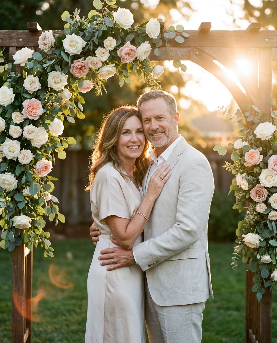 floral arch backyard photo