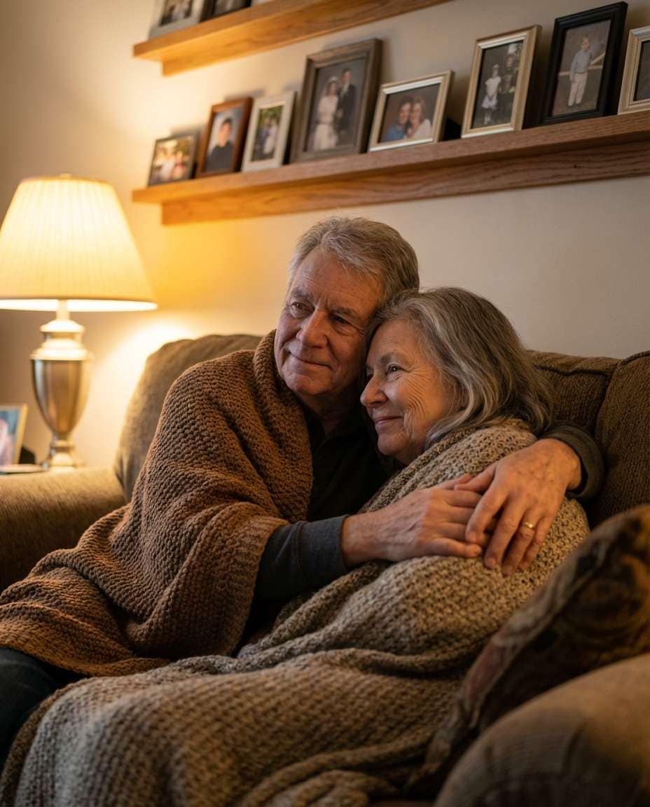 cozy sofa cuddle photo