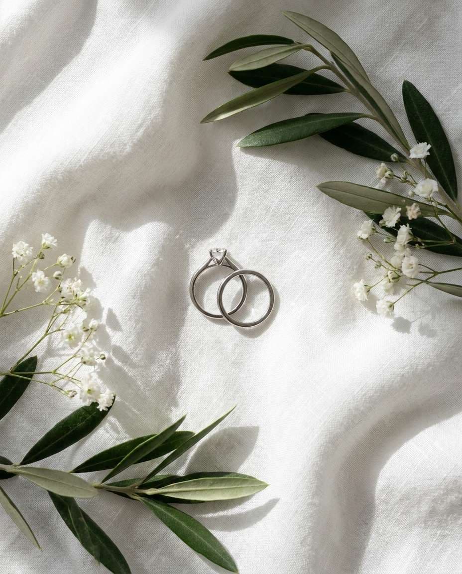 botanical green flat lay photo