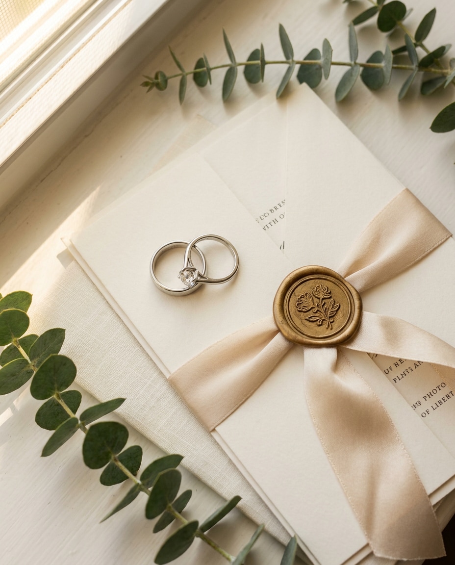 invitation suite flat lay photo