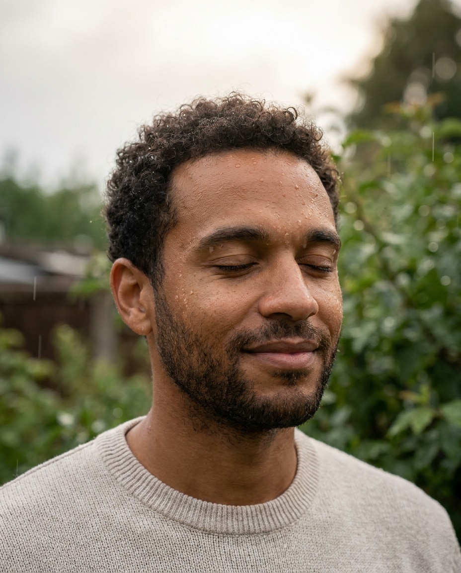 afterrain garden portrait photo