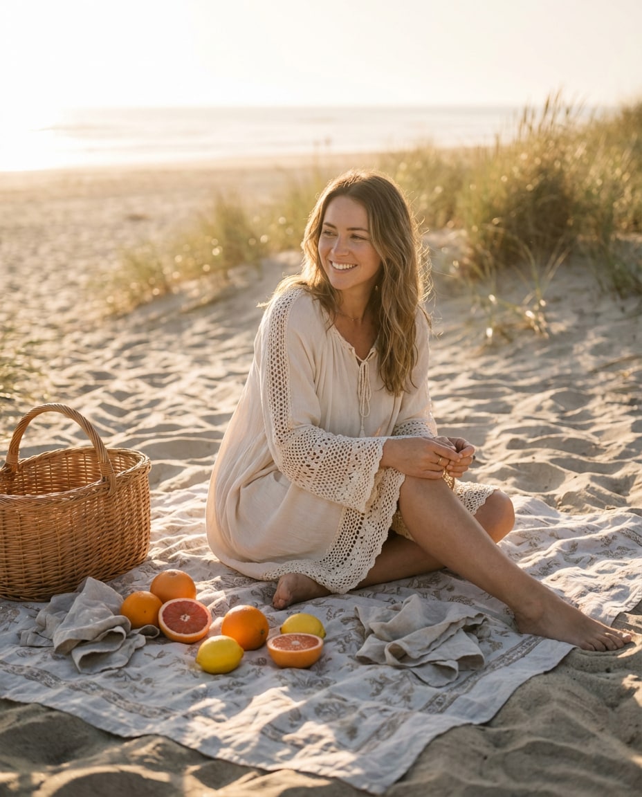 boho beach picnic photo
