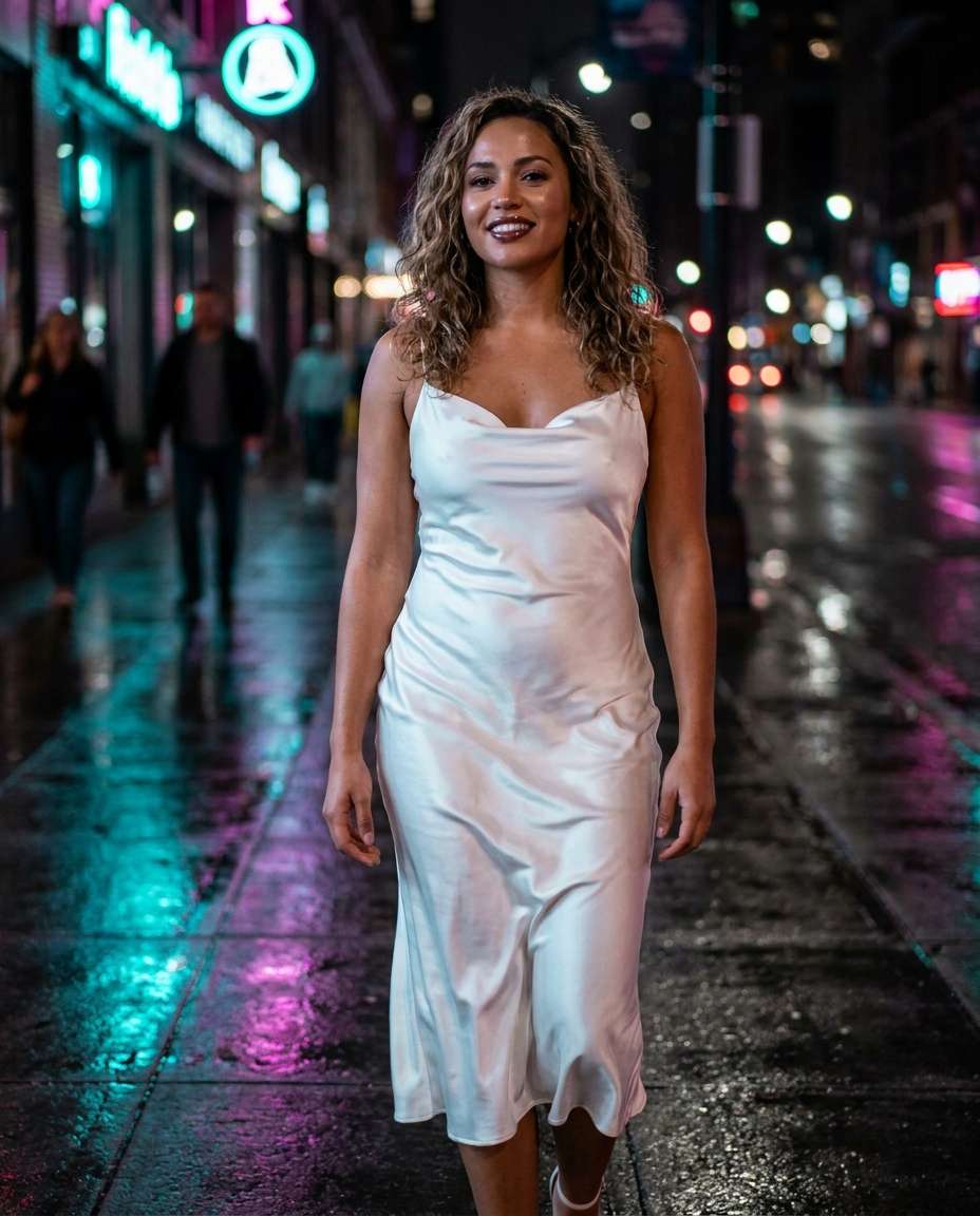 neon night satin photo