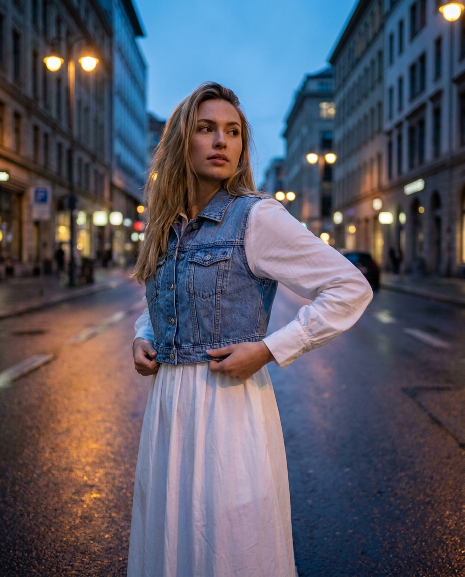 blue hour street test photo