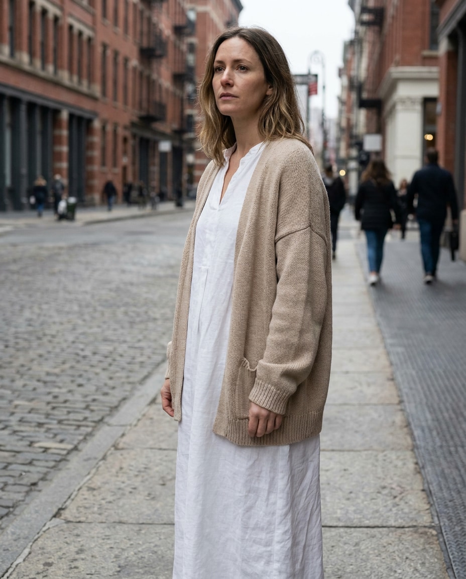 photoreal layered cardigan photo