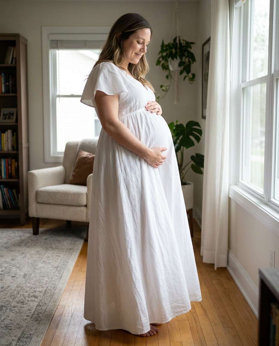 maternity bump drape photo