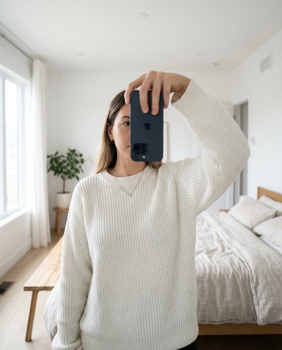 clean mirror portrait photo