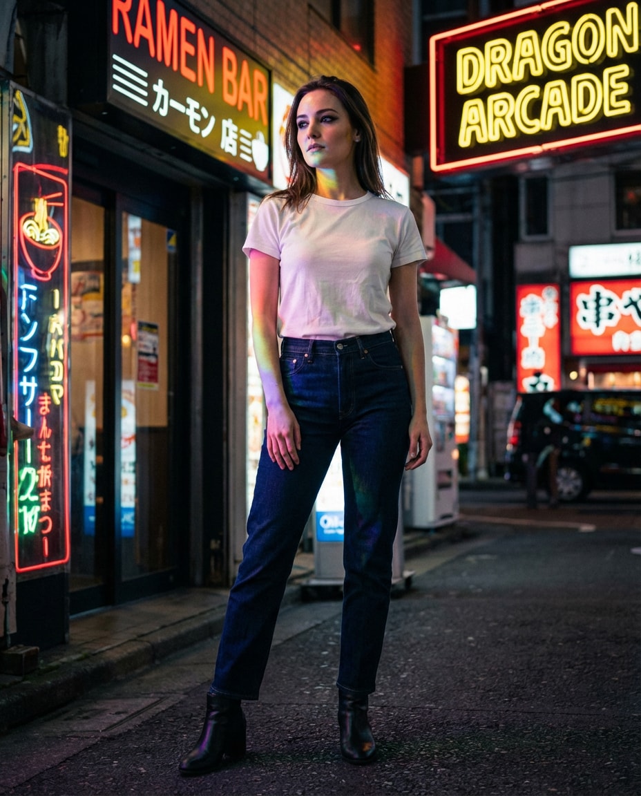 evening street neon photo