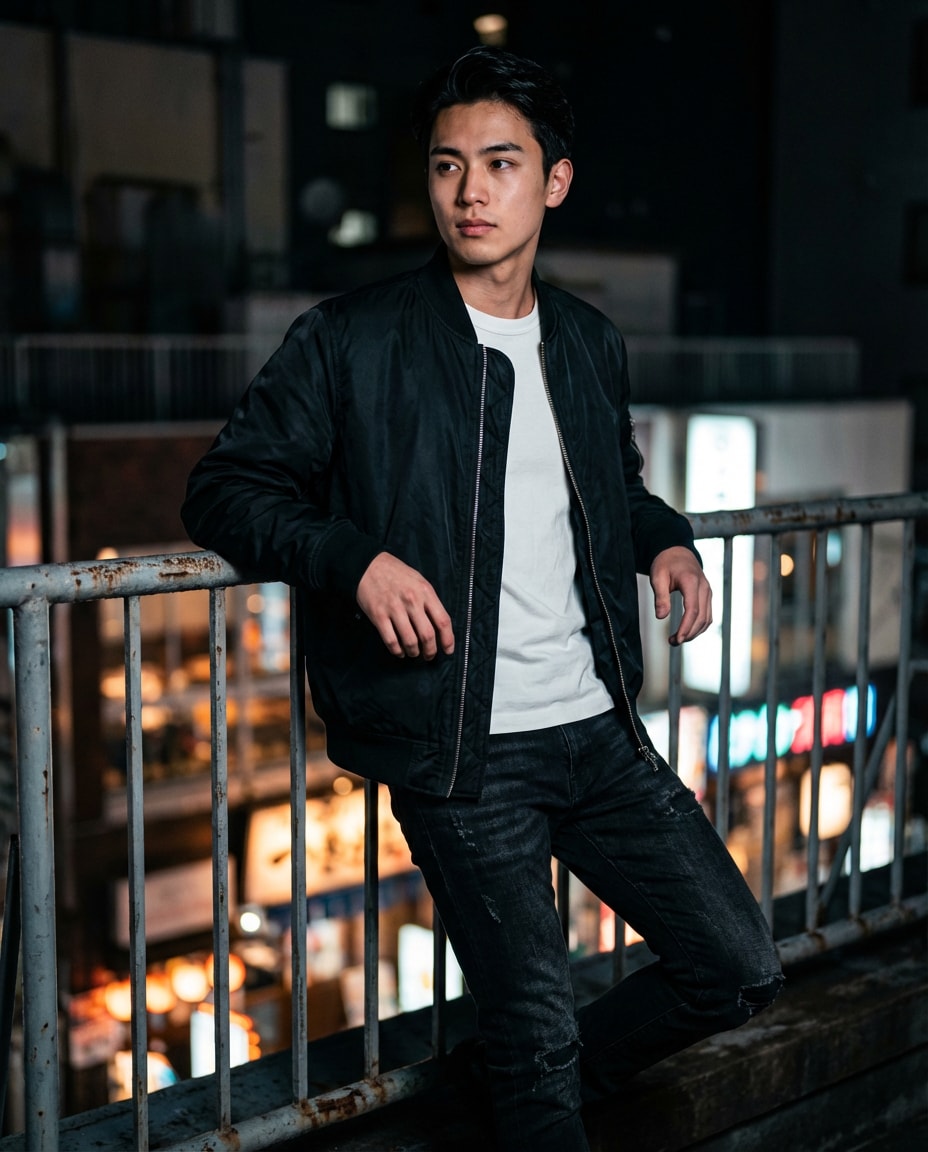 rooftop night lights photo