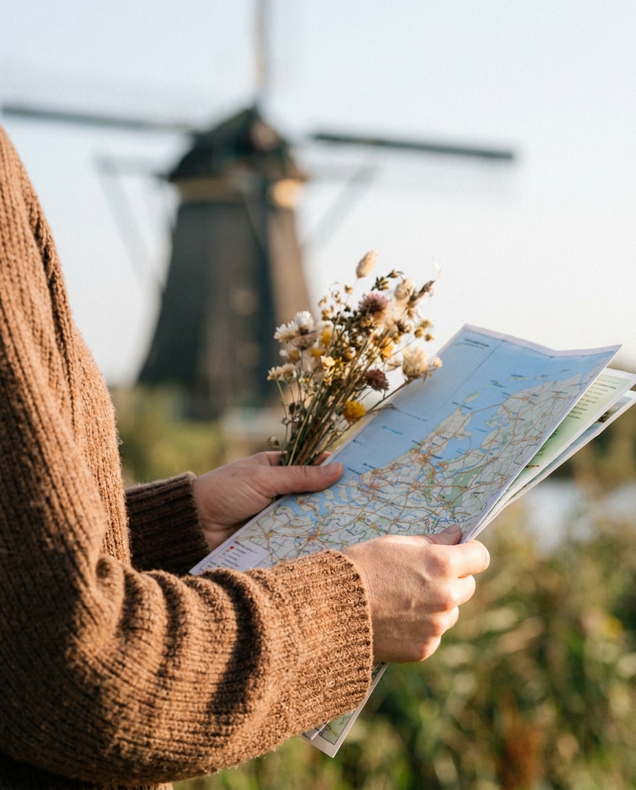 detail hands and map photo