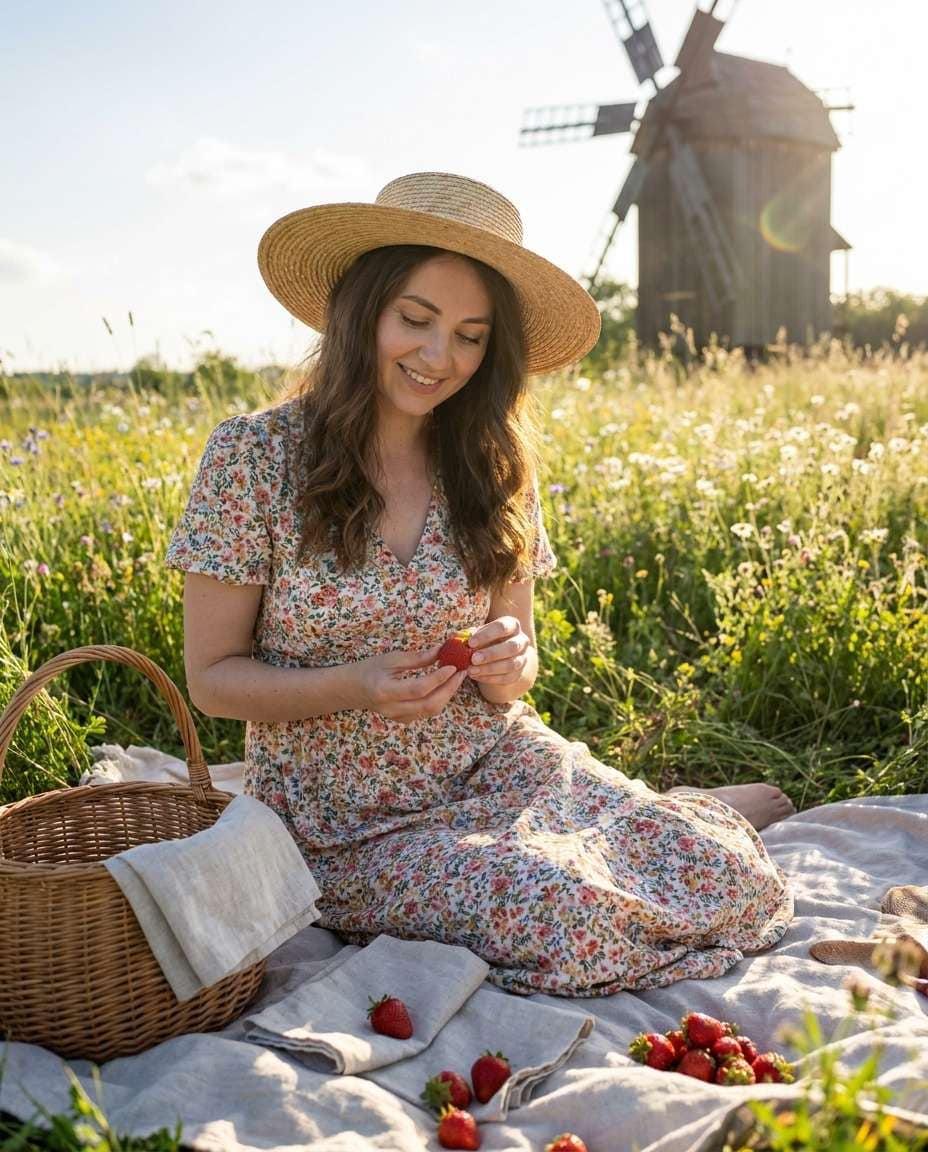 cottagecore picnic photo