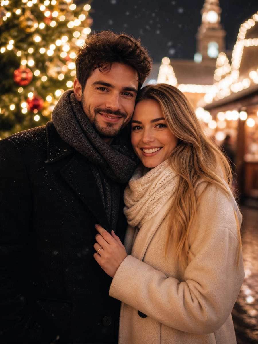 Holiday Lights Portrait photo