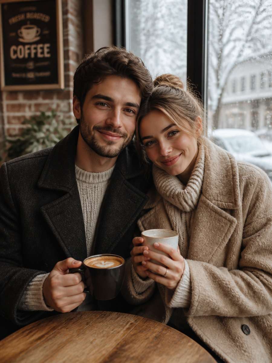 Coffee Shop Winter Window photo