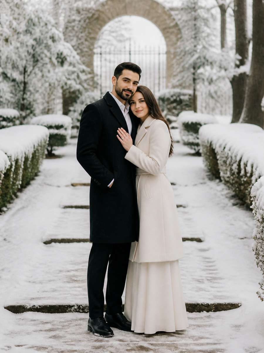 Elegant Winter Engagement photo