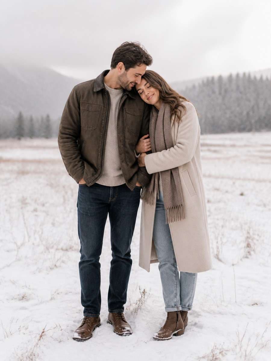 Snowy Field Love Story photo