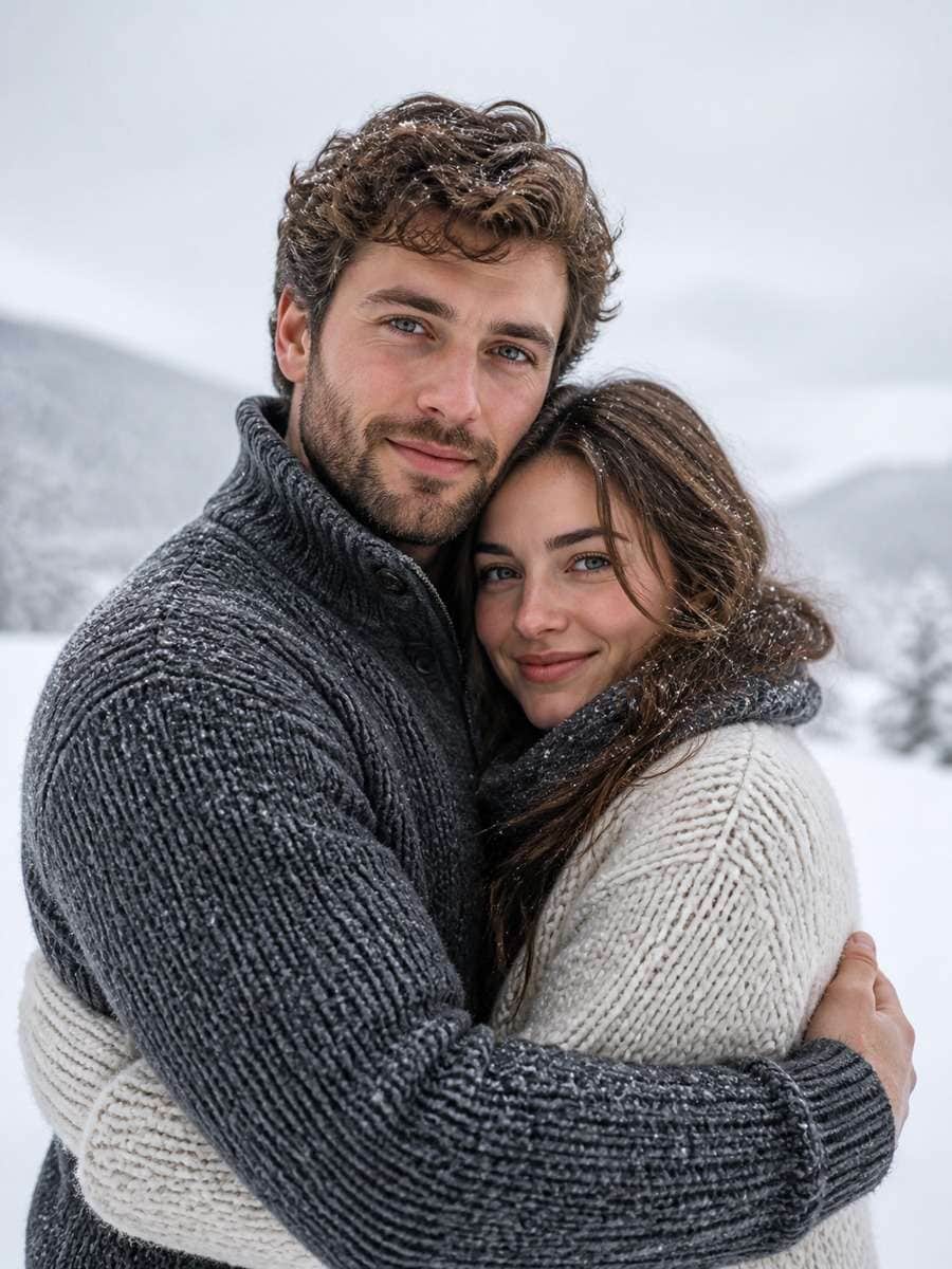 Warm Hug in the Snow photo