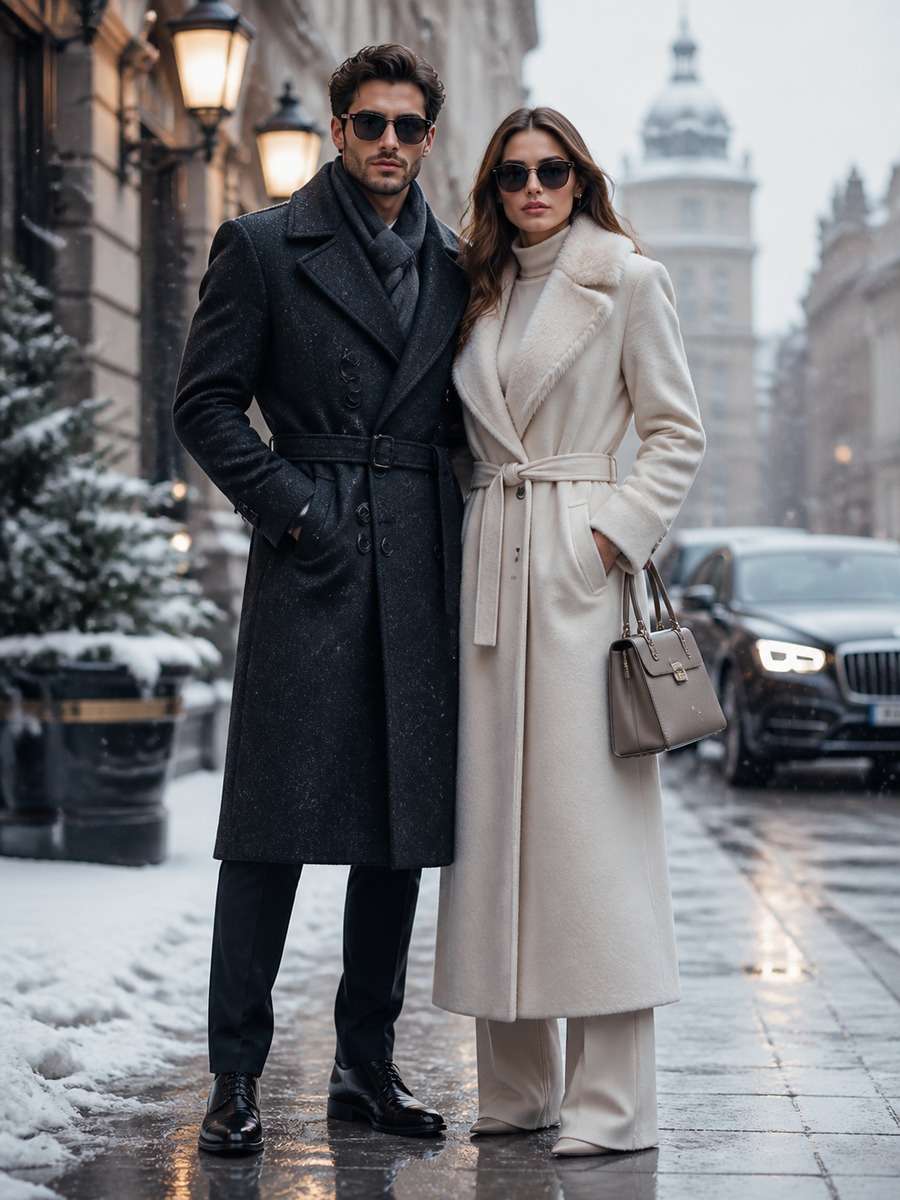 Luxury Winter Fashion Couple photo