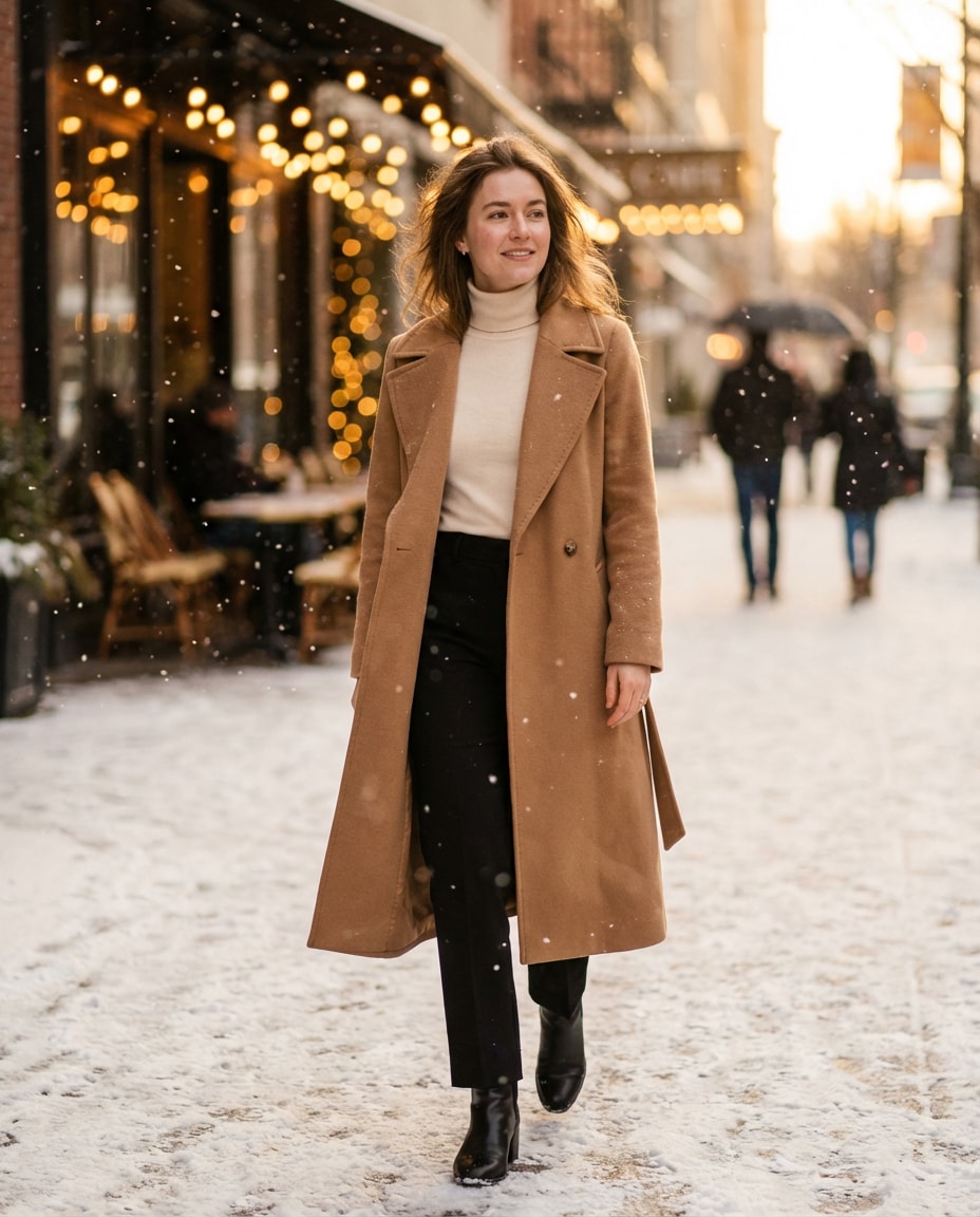 wool coat editorial photo