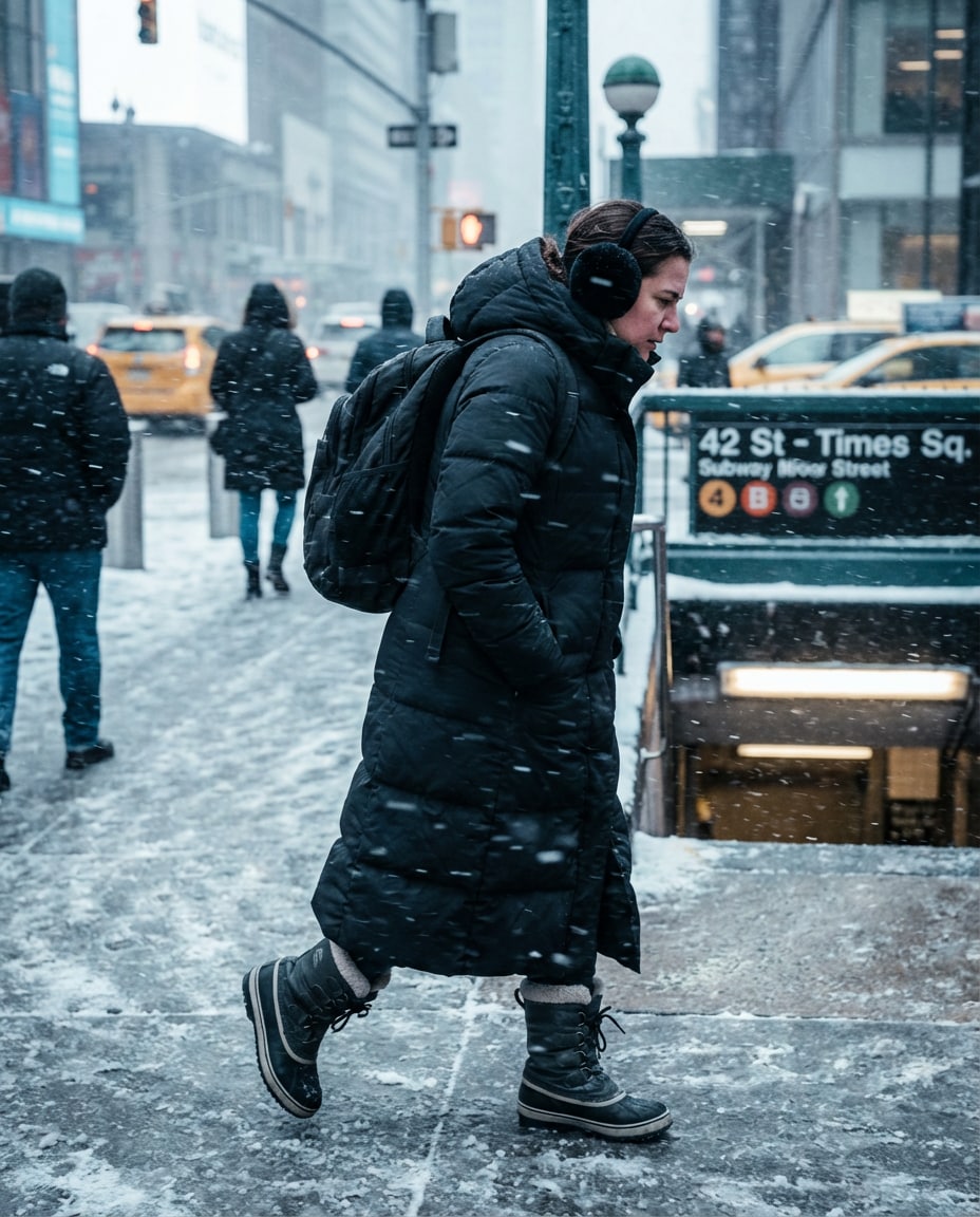 snowy city commuter photo