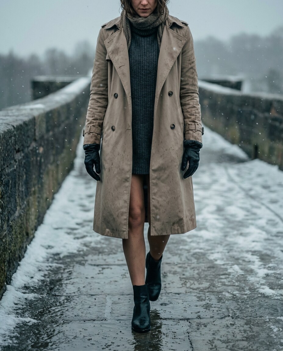 classic trench in snow photo