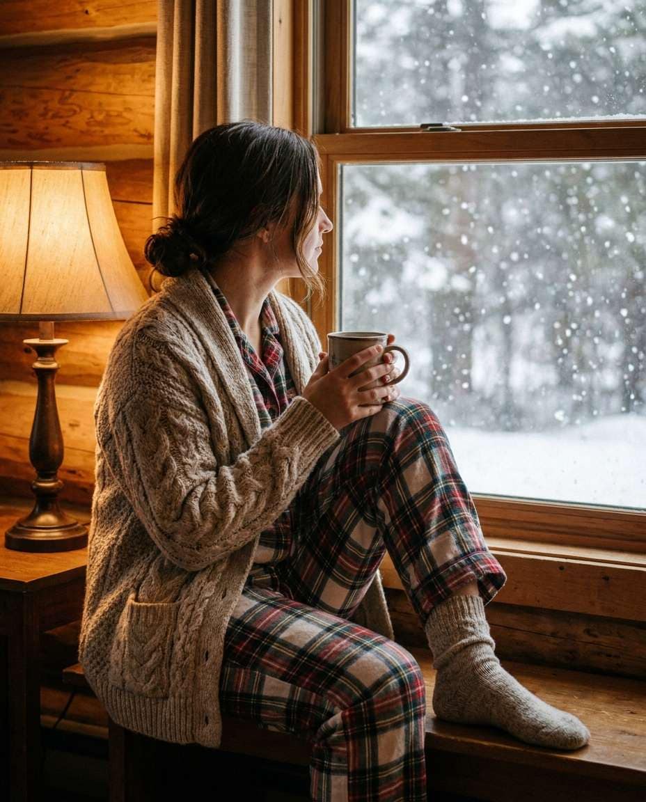 cozy cabin window photo