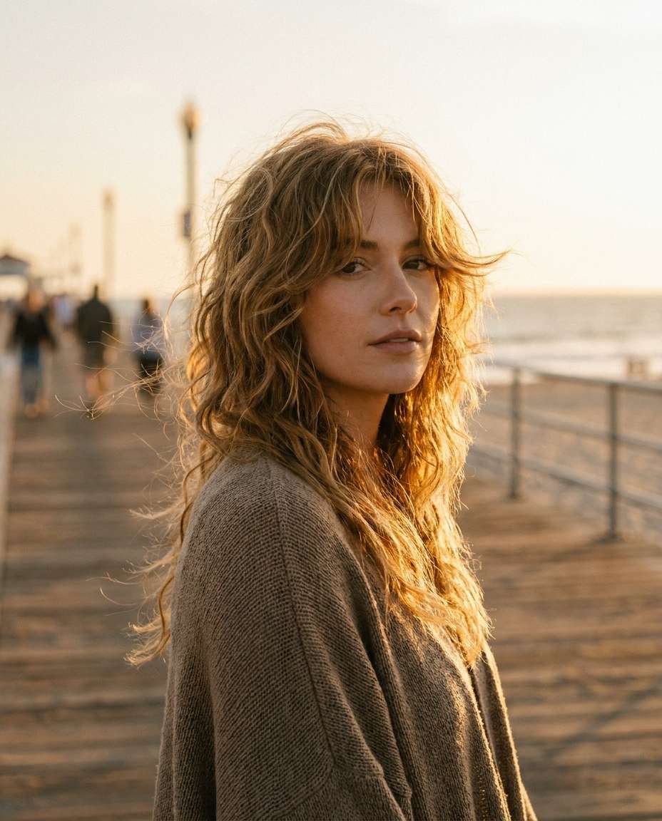wavy beach layers photo