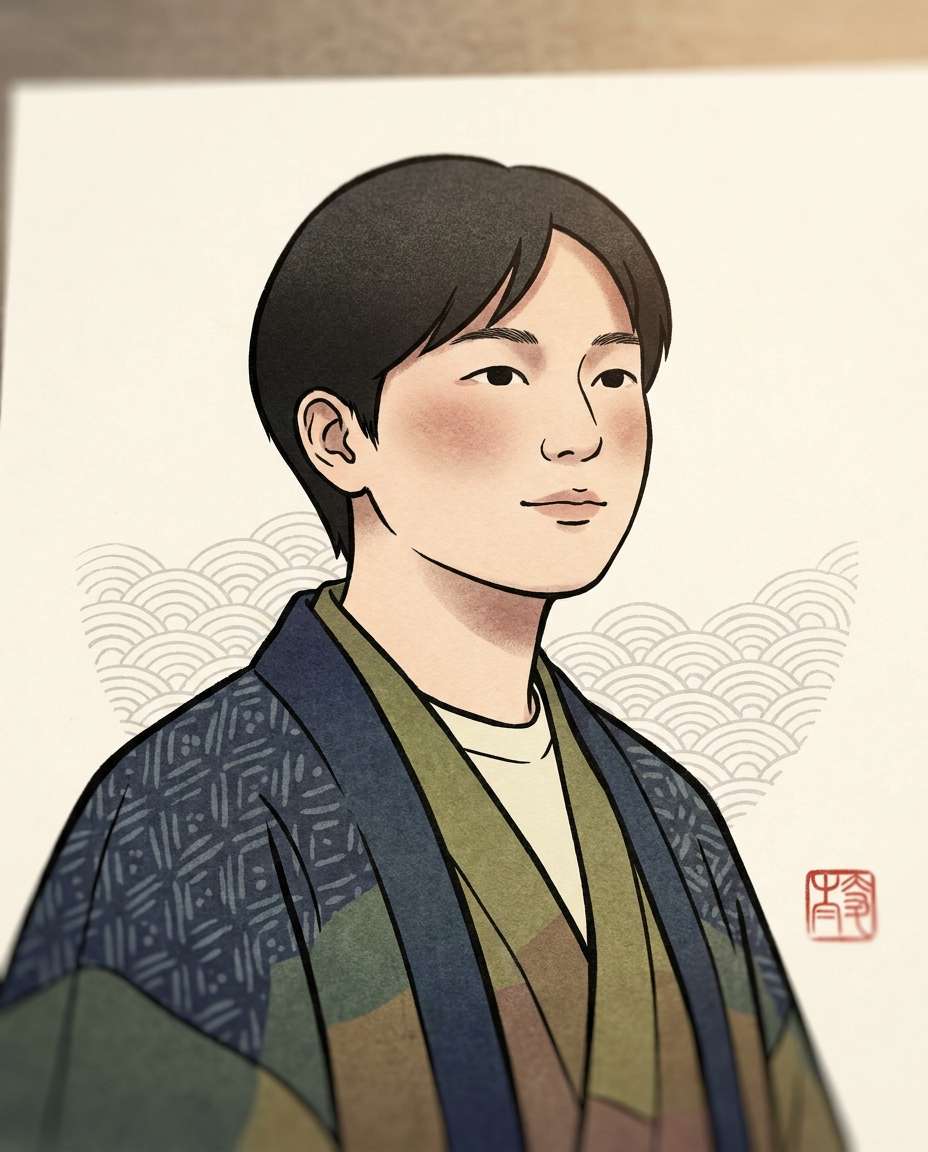 ukiyoe profile portrait photo