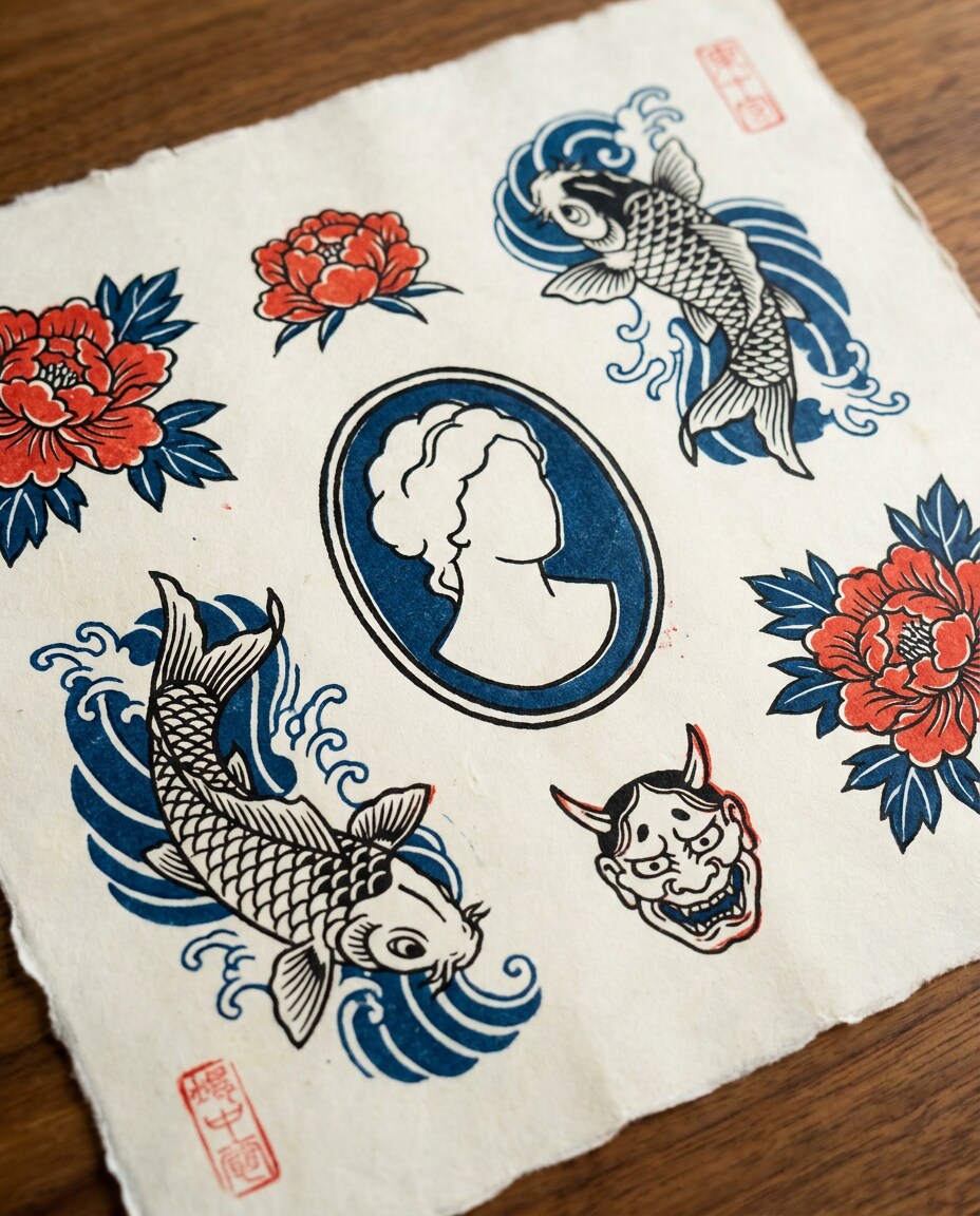 tattoo flash sheet photo
