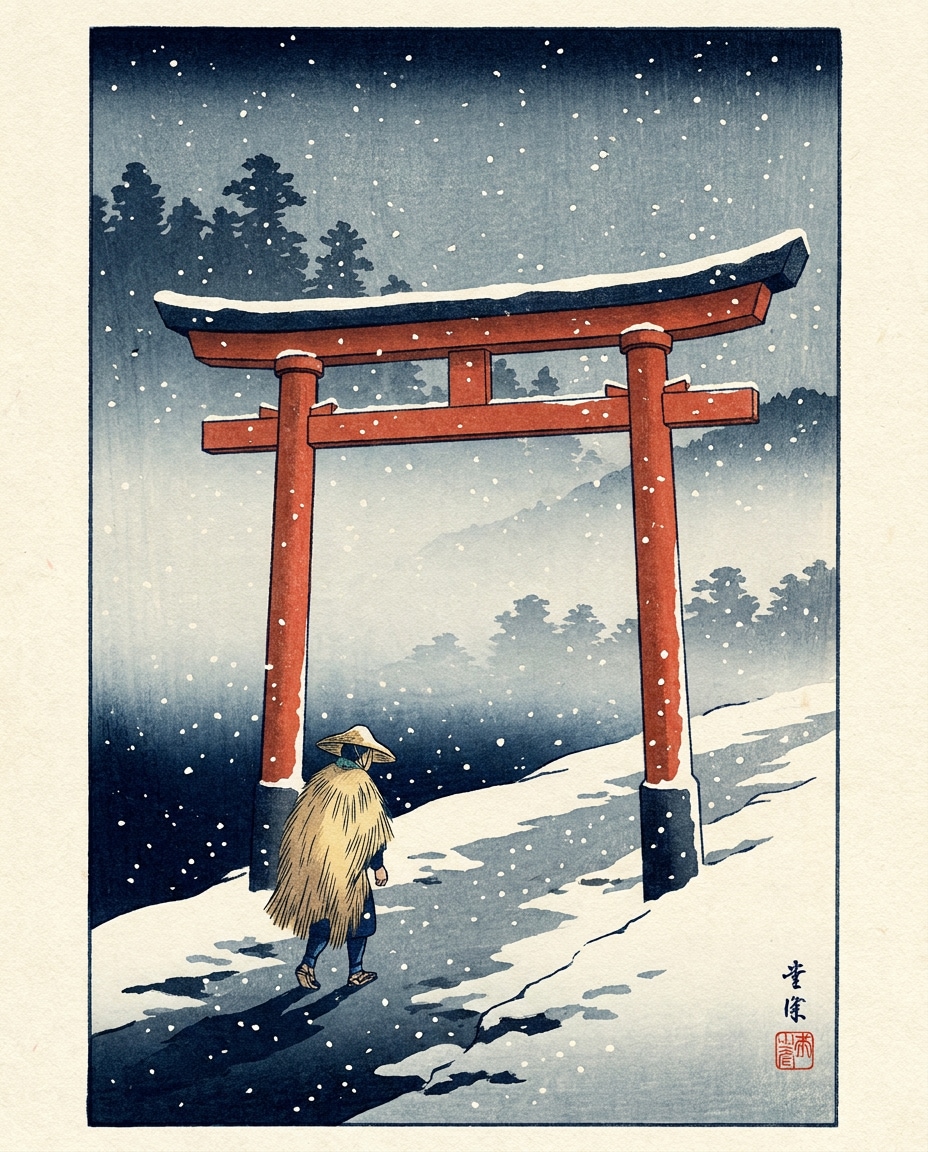 snowy shrine walk photo