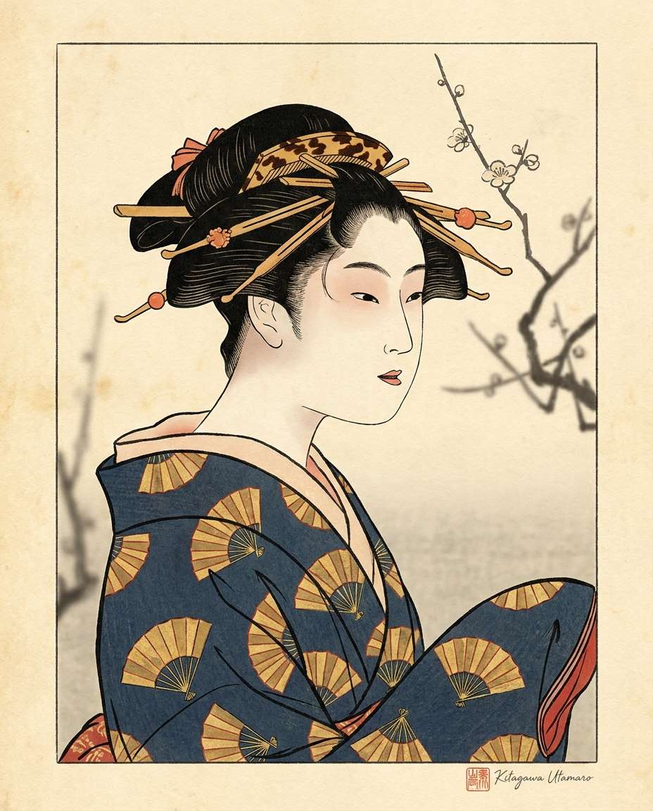 geisha side profile photo