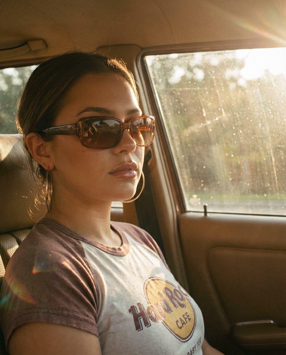 sunlit car seat photo