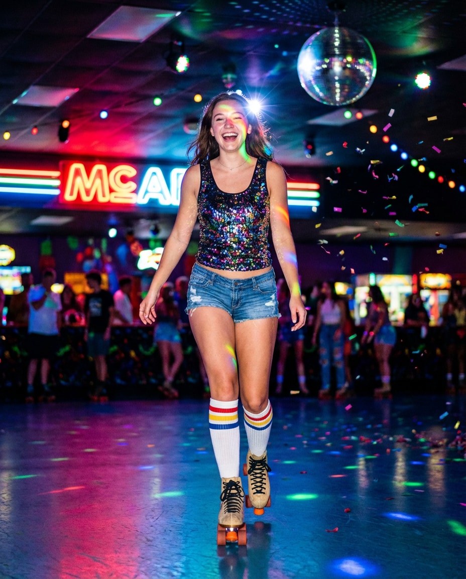 roller rink night photo