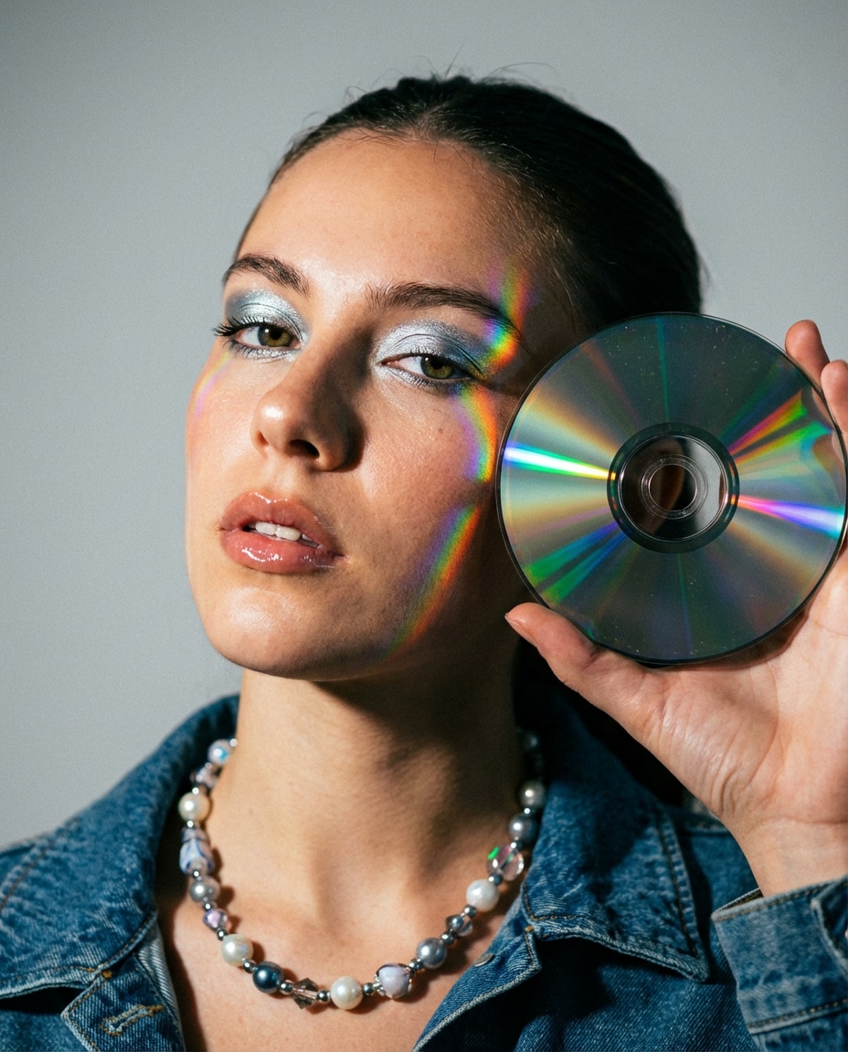cd reflection portrait photo