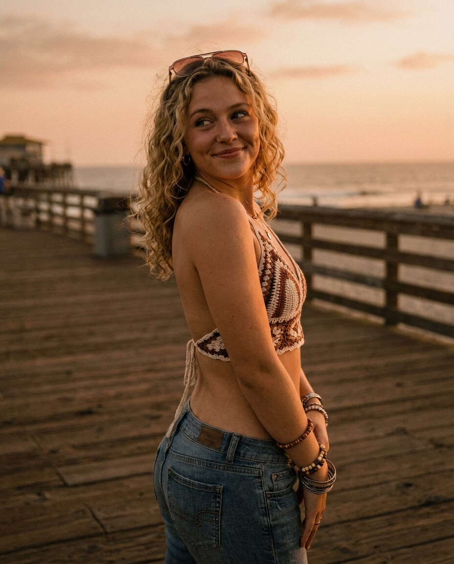 boardwalk sunset photo