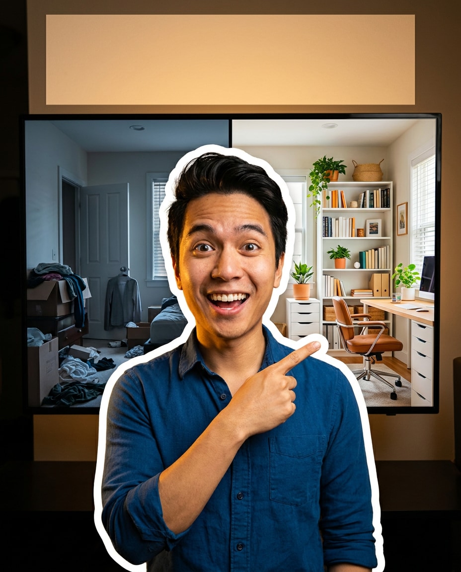 before after split photo
