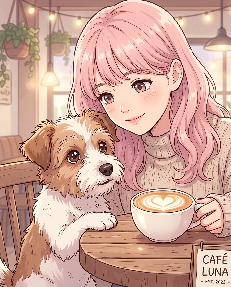 cafe latte paw photo